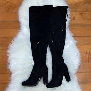Black thigh boots